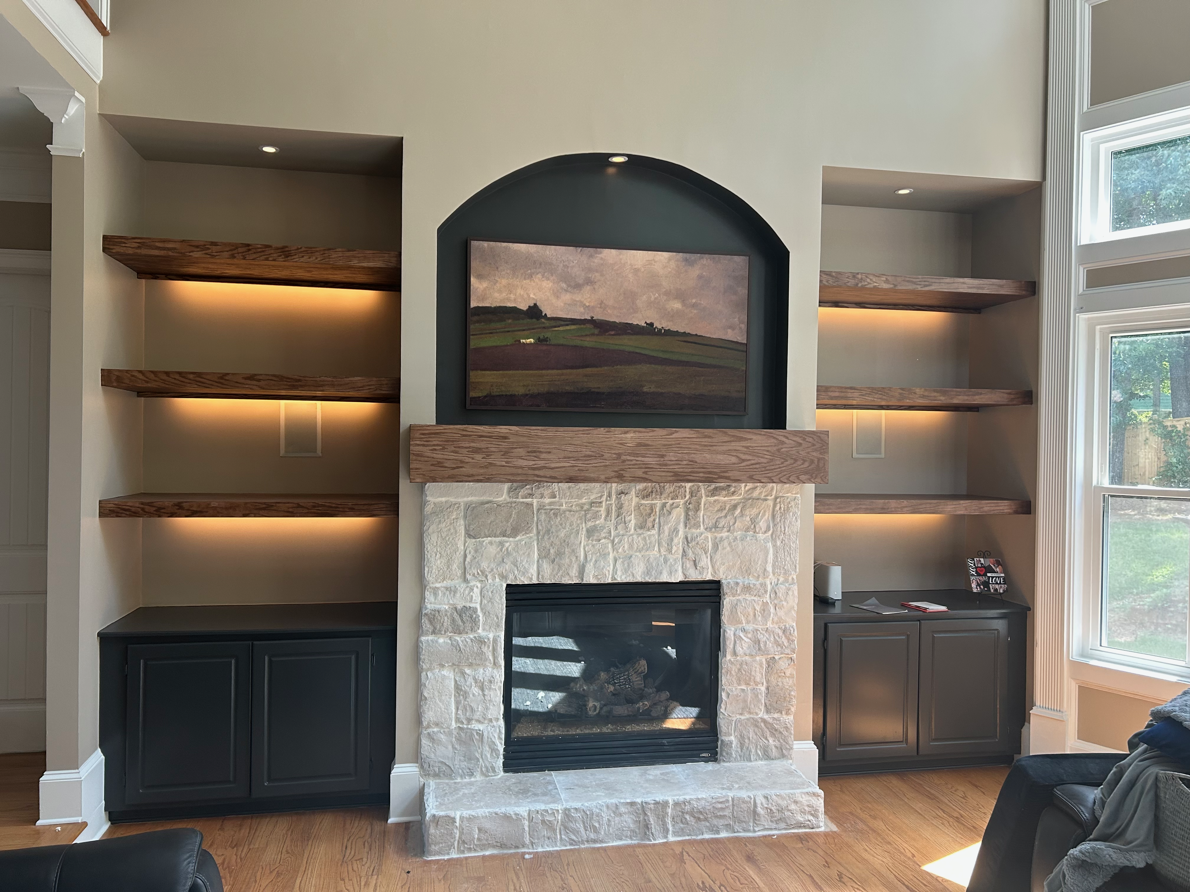 Built-ins and floating shelves