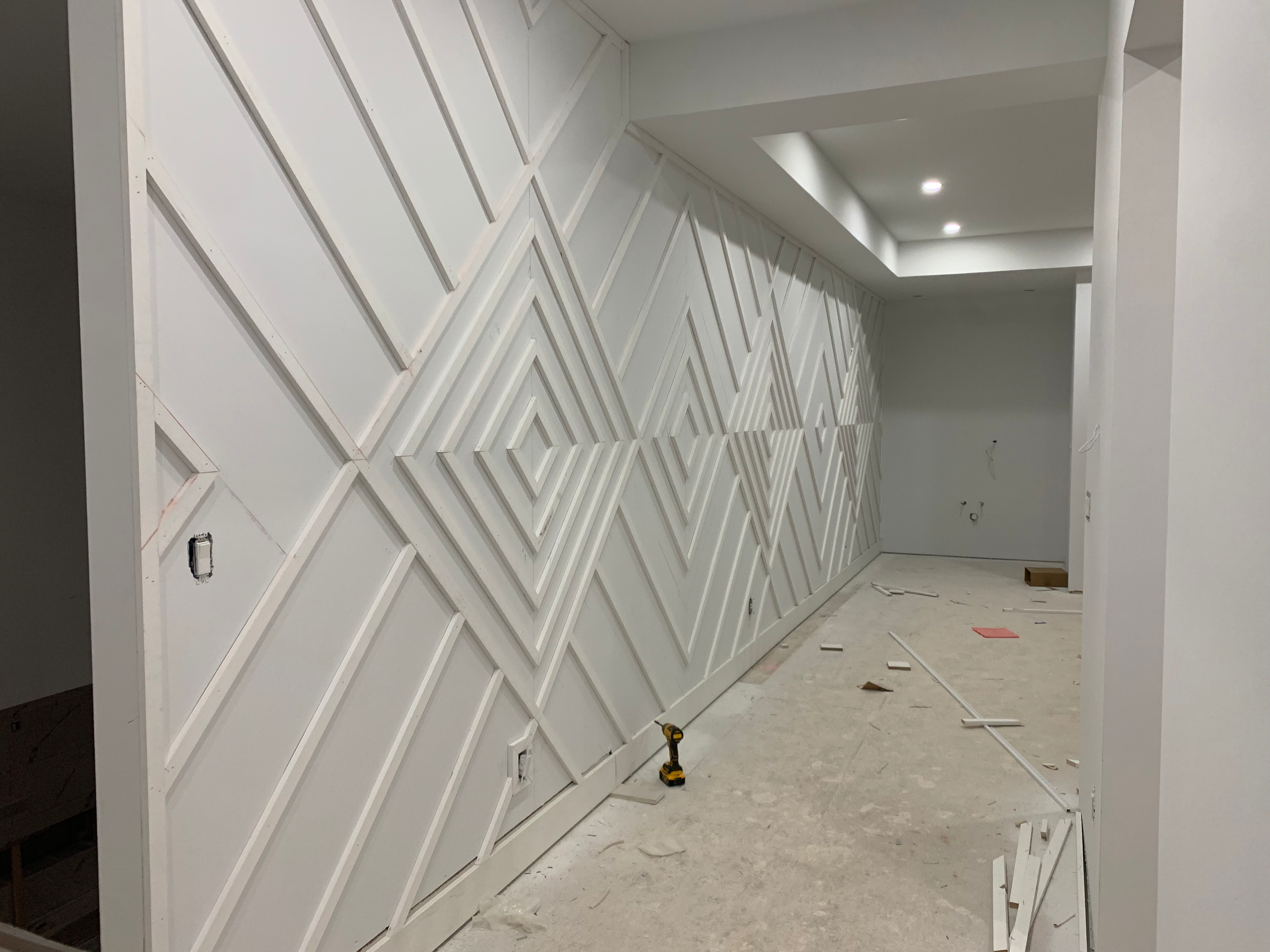 Feature wall, before paint